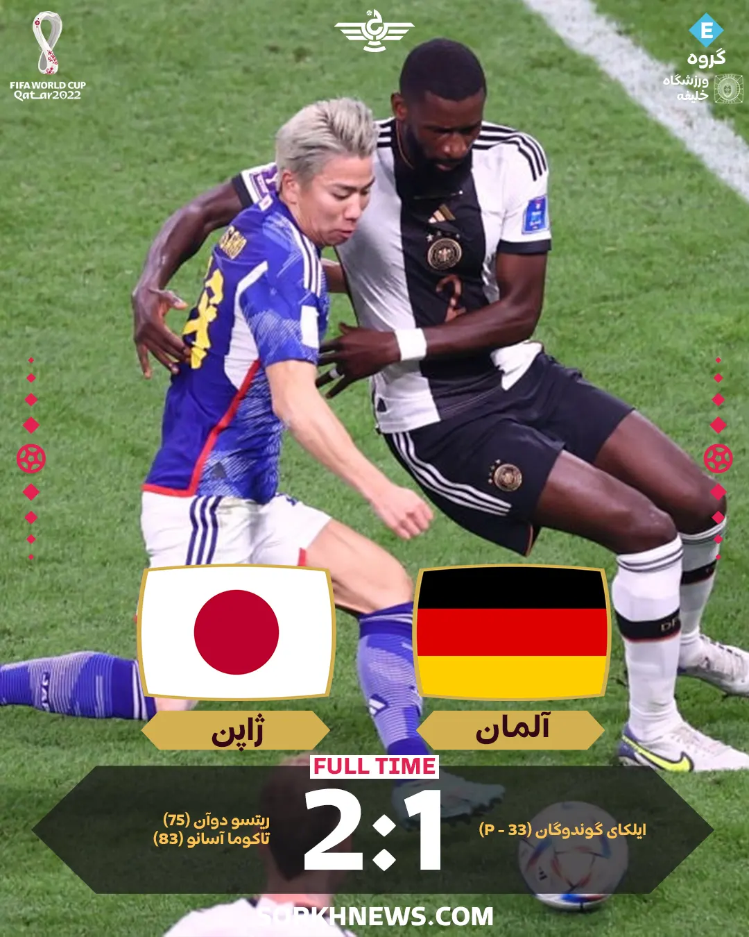 نتیجه بازی آلمان ژاپن