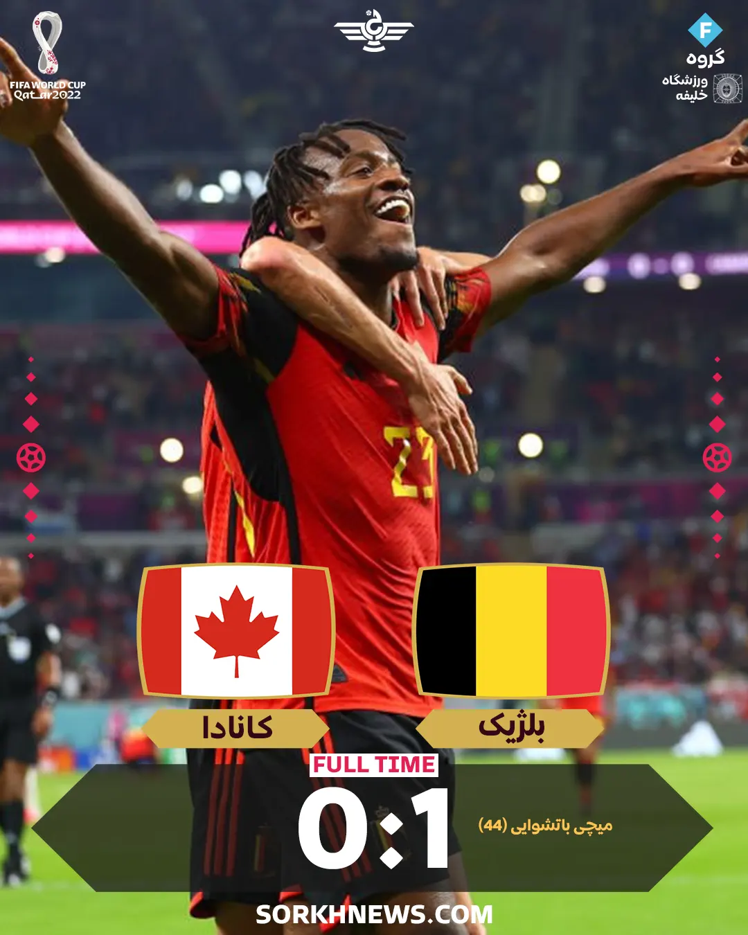 نتیجه بازی بلژیک کانادا