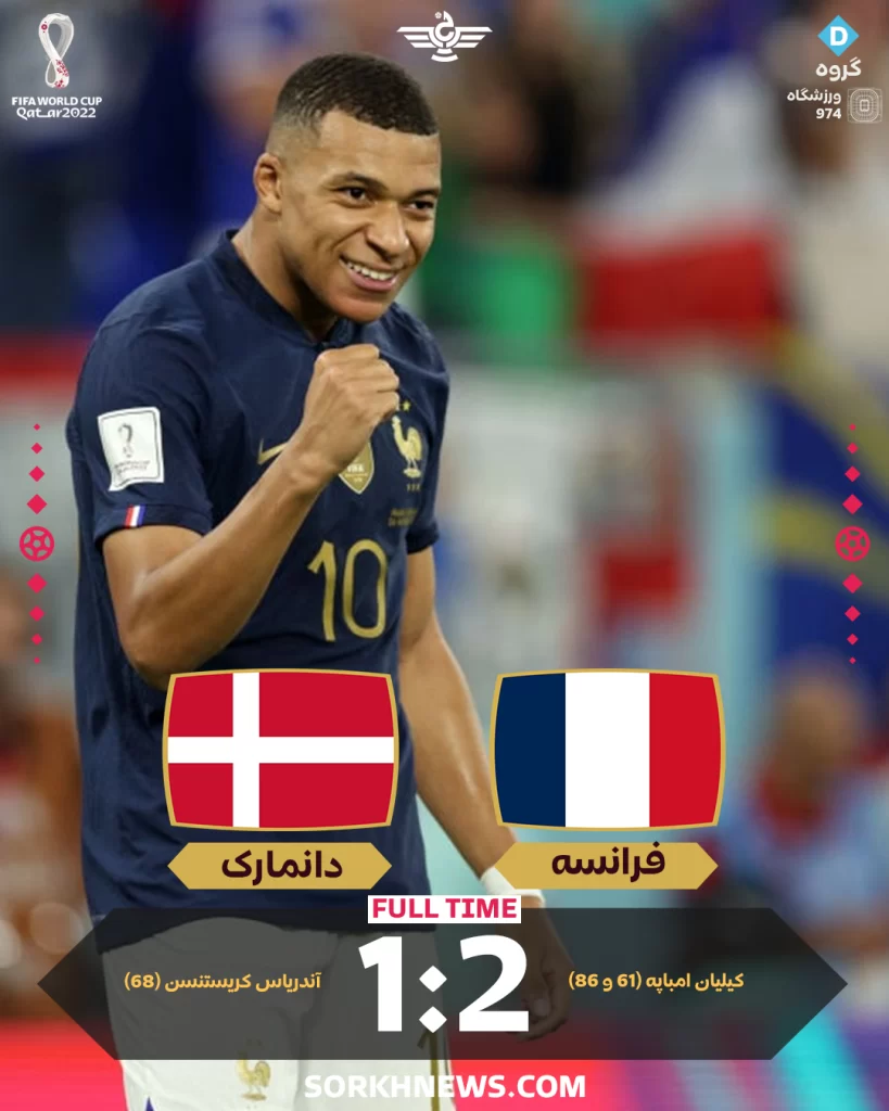 نتیجه بازی فرانسه دانمارک