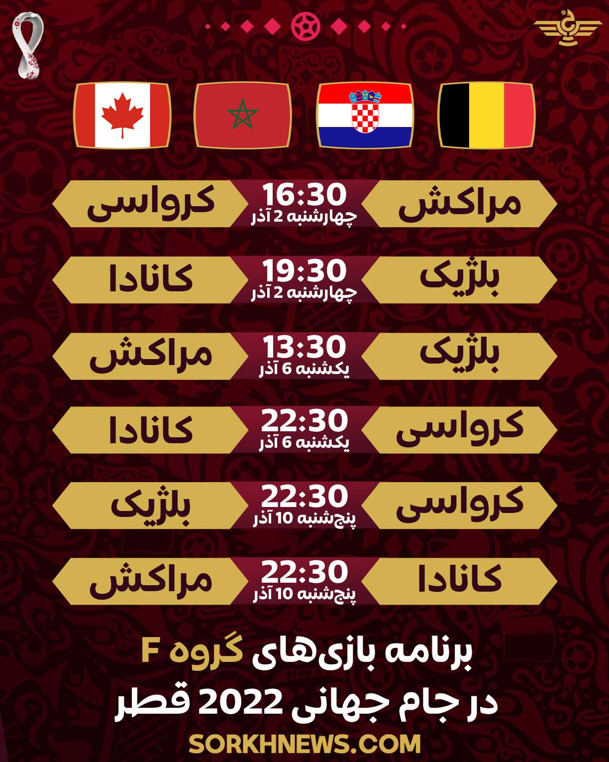 برنامه گروه f جام جهانی 