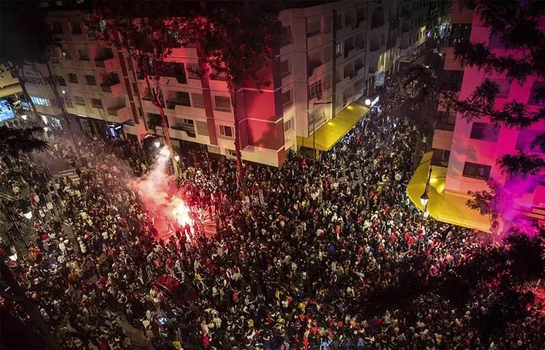 جشن بزرگ مردم مراکش در خیابان‌های کازابلانکلا
