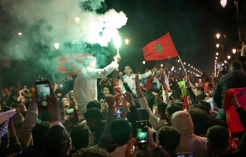 جشن بزرگ مردم مراکش در خیابان‌های کازابلانکلا