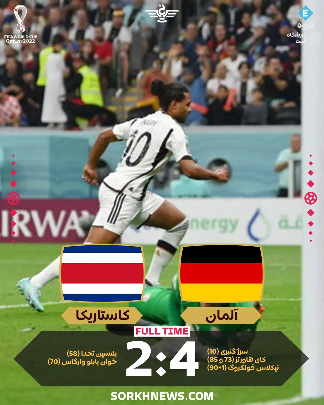 نتیجه آلمان کاستاریکا