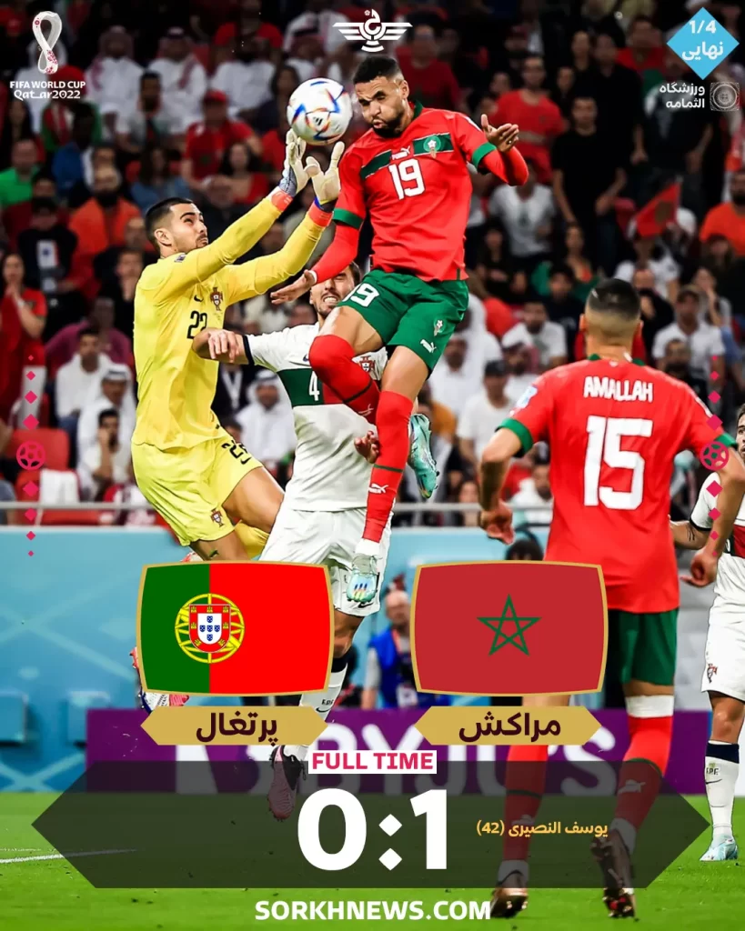 نتیجه بازی مراکش پرتغال