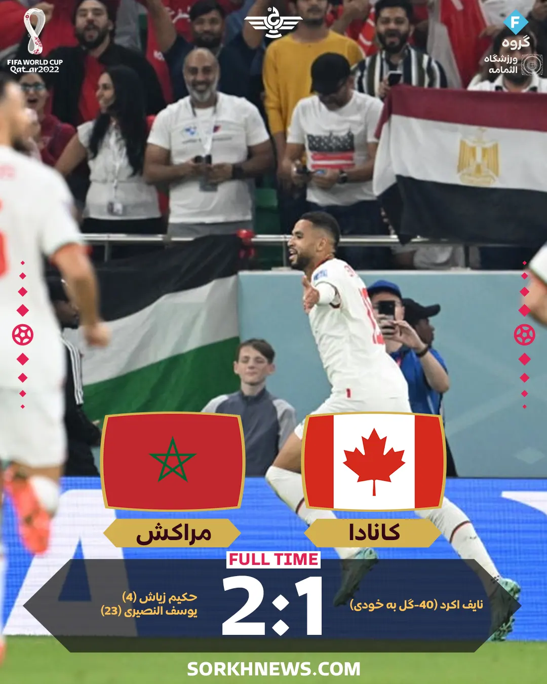 نتیجه بازی مراکش کانادا