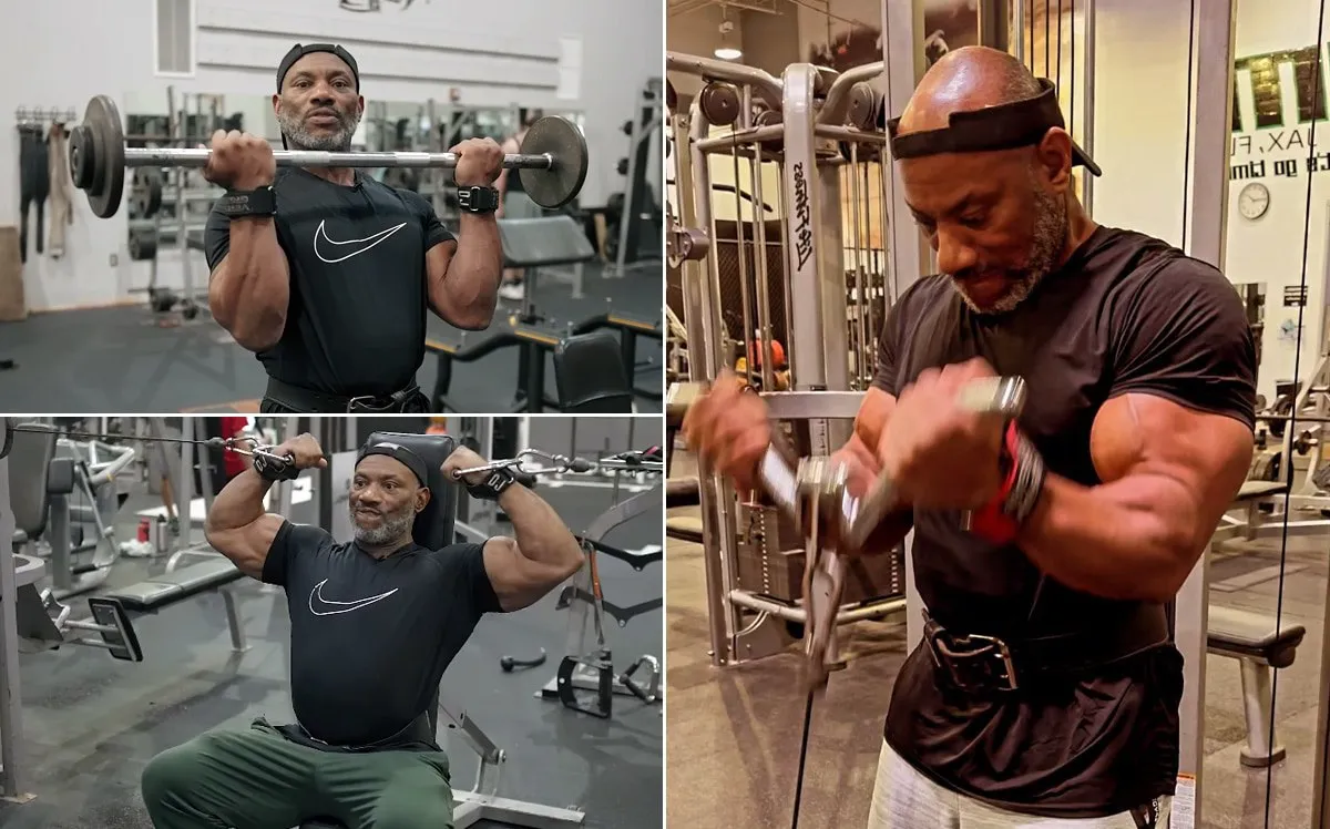 «تیغه» در 53 سالگی/ برنامه تمرینی دکستر جکسون برای تقویت عضلات بازو