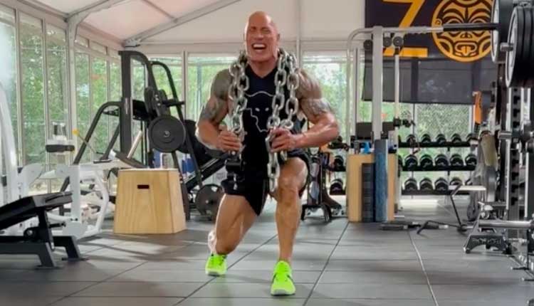 تمرینات شگفت‌ انگیز دواین جانسون برای تقویت عضلات پا / راک و معرفی یک حرکت جدید برای عضله‌سازی!