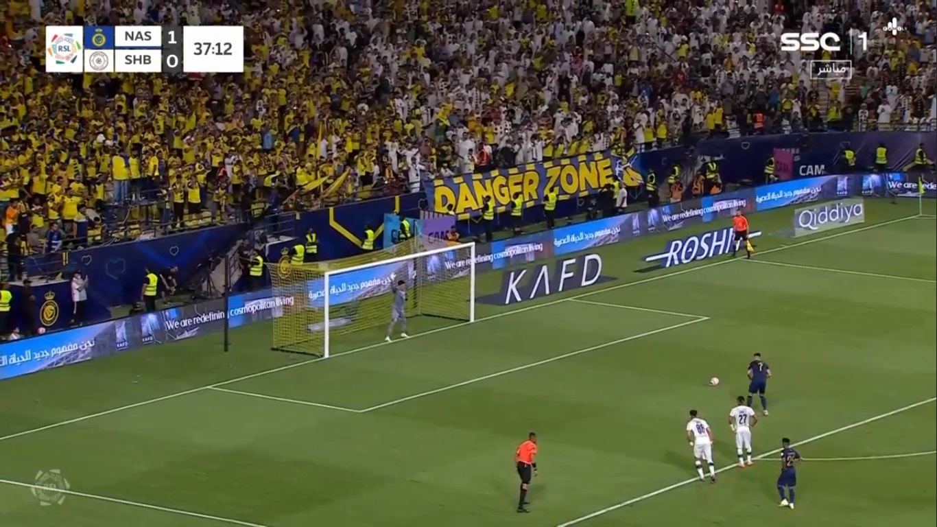 گل دوم کریستیانو رونالدو در بازی النصر مقابل الشباب عربستان