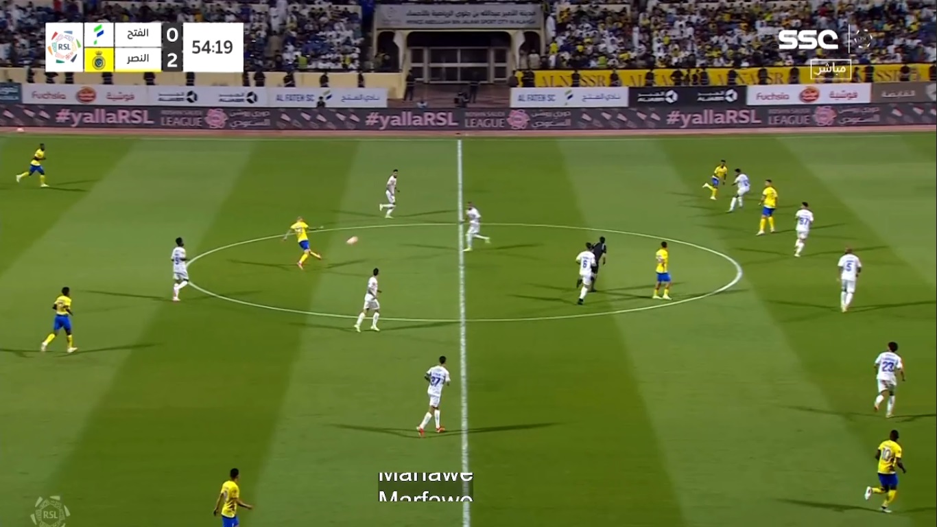 گل دوم کریستیانو رونالدو در بازی النصر مقابل الفتح عربستان